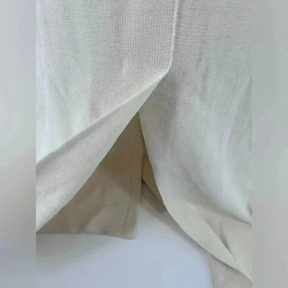 NWT LE17SEPTEMBRE Wool Neck Tie Knit Maxi Sweater Vest Pockets in Ivory Sz FR 38 - Picture 6 of 10
